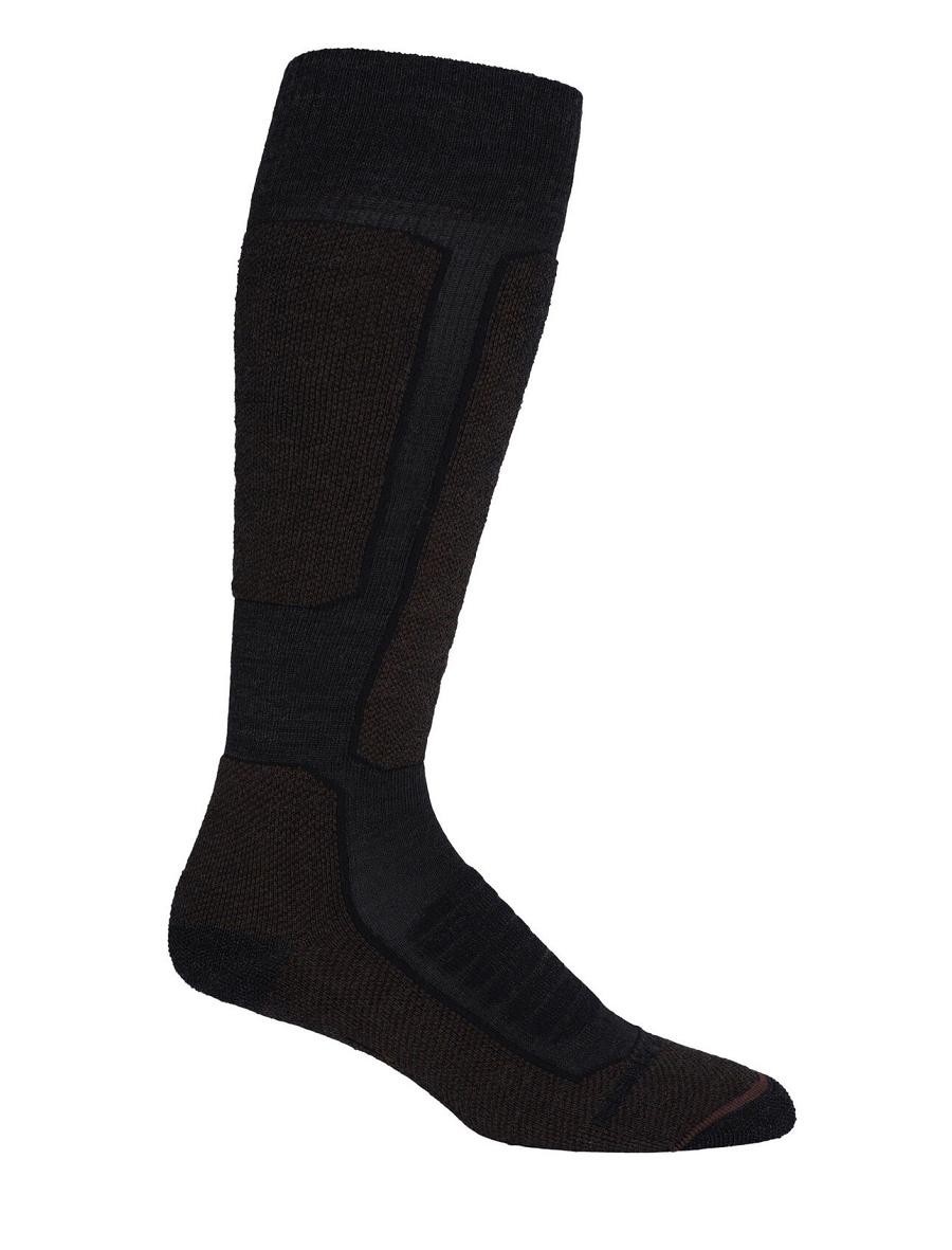 Jet Heather / Espresso Icebreaker Merino Ski+ Medium Over the Calf Men's Socks | AU 1027EBCX